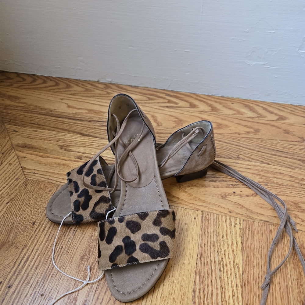 Stuart Weitzman Leopard Print Women's Sandals - Picture 3 of 7